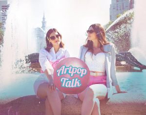 Bianca and Gianna with the Artpop Talk logo